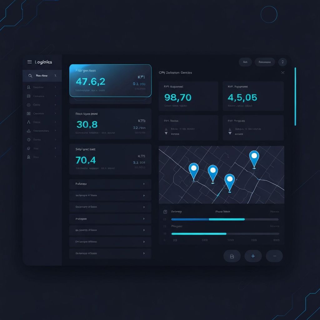 Panel de control de Logística360 mostrando despachos en tiempo real, mapa GPS y KPIs